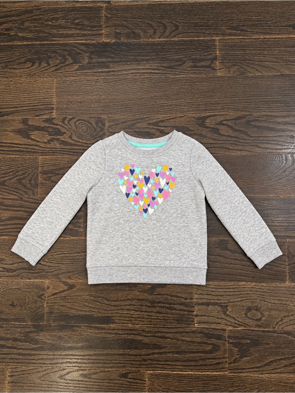 Cat &Jack Girls' Gray Heart Graphic Sweatshirt - Brand: